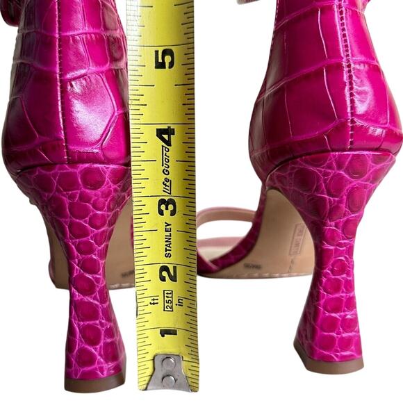 Vince Camuto Reesera Deep Magenta Croco Sandal Women's 5M NWB Barbie Square - Picture 6 of 10
